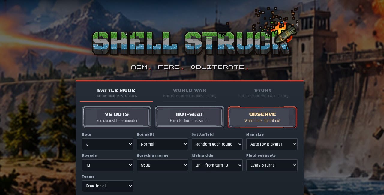 Shell Struck: Set up the battle