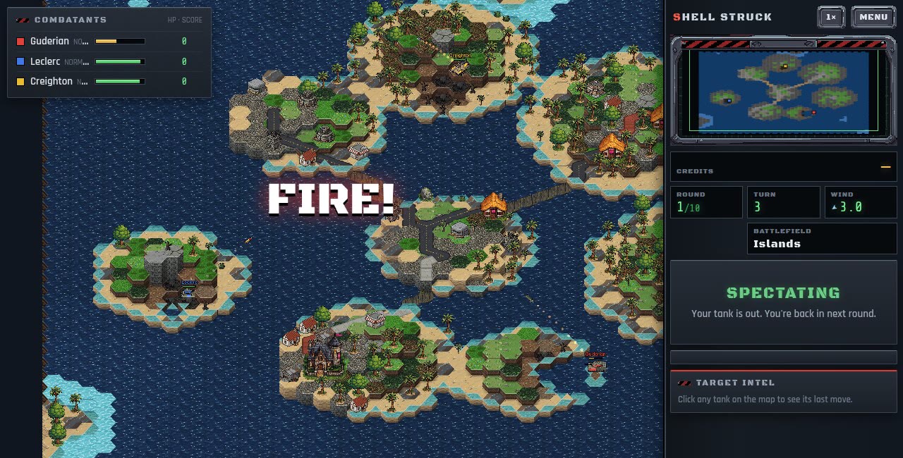 Shell Struck: Everyone fires at once